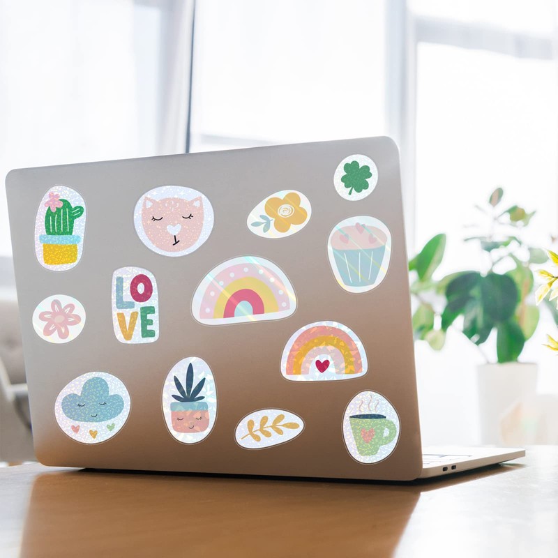60 Sheets Printable Holographic Laminate Sheets Vinyl Sticker Paper Printable