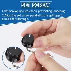 DROK Aluminium Potentiometer Knobs 6mm - Pack of 2 Black Guitar Knobs for Bass/Guitar/AMPS/Preamps with Set Screw and Allen Wrench