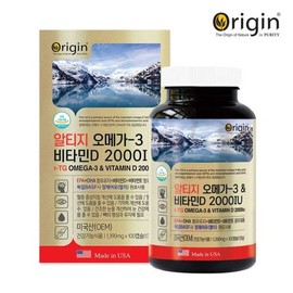 Origin RTG Omega-3 & Vitamin D 2000 IU (1,309 mg x 100 capsules) / 오리진 알티지 오메가-3 & 비타민D 2000IU (1,309mg x 100캡슐)