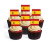 24 Spanish Flag Wafer Cupcake Toppers, Spain Edible Premium Thickness