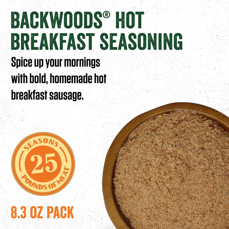 LEM Products Backwoods Hot Breakfast Fresh Sausage Seasoning, Ideal for