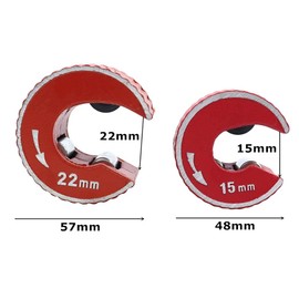 C-Style Close Quarters Copper Tubing Cutter,Circular Pipe Cutter，15mm 22mm 28mm Copper Tube Cutting Wheel Blades For Copper Metal, Plastic, Brass, Thin-wall Conduit，PVC (Red, 15mm)