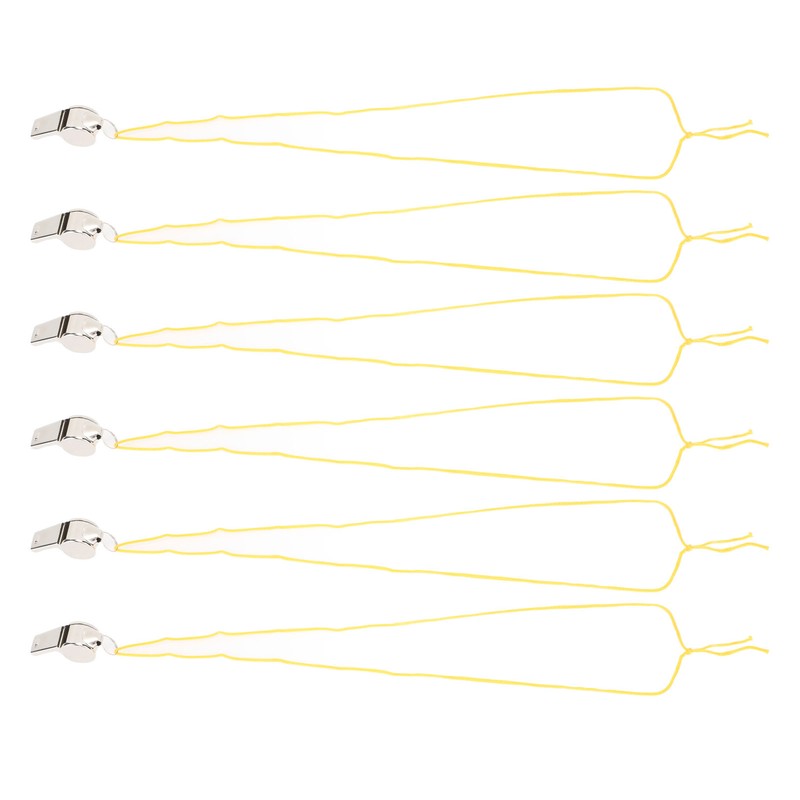 24pcs Stainless Steel Sports Whistles with Lanyard Loud Crisp Sound