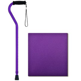 NOVA Medical Products NOVA Medical Products Designer Heavy Duty Walking Cane with Offset Handle 500 lb. Weight Capacity Bariatric Lightweight Adjustable Walking Stick with Carrying Strap, Purple