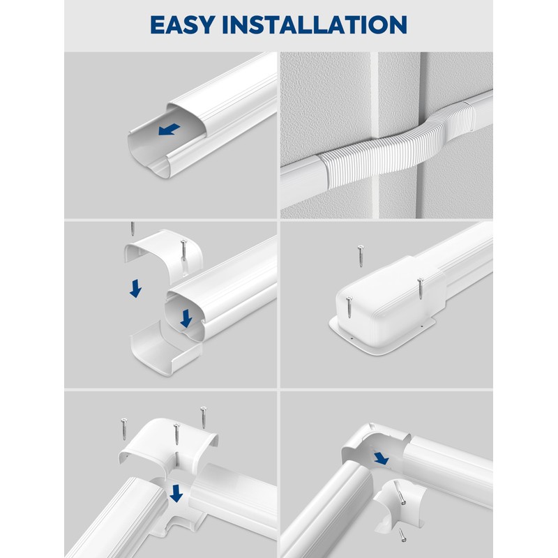 Nouscan 4" 9.5Ft Mini Split Line Set Cover with Flexible