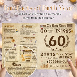 60th Birthday Cards Funny 3D Pop Up Gifts with Envelope for Women Men Wedding Anniversary Party Decorations Born In 1965 60 Year Old Poster Greeting Card for Grandma Mum Dad Husband Wife Aunt Uncle