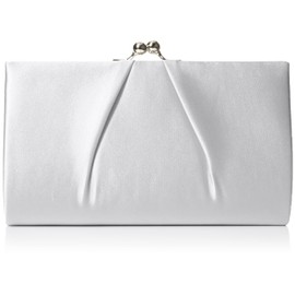 Swanky Swans Womens Mira Satin Classic Frame Bag Clutch Silver (Silver)