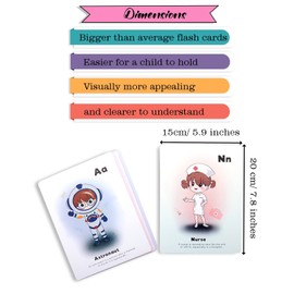 TGC Jumbo Alphabet Flash Cards for Kids, 26 Pcs, Ages 1-6, Interactive Learning, Enhances Vocabulary & Letter Recognition, Perfect for Early Education, Home, Preschool & Kindergarten