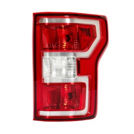 KUAFU Rear Right Tail Light W/Bulbs Compatible with 2018-2020 Ford F-150 Replacement for FO2801265 JL3Z-13404-H Taillight Red Lens Chrome Housing