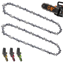 2Pcs 6 Inch Chainsaw Chain Replacement, Durable Carbon Steel Saw Chains for Cordless Electric Portable Mini Chainsaw for Wood Cutting, 37 Drive Links