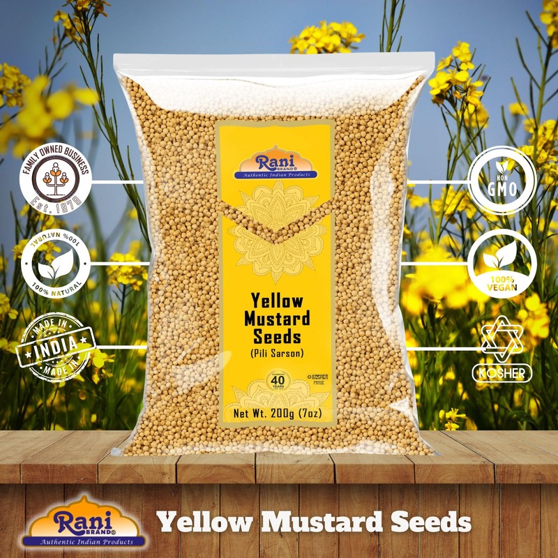 Rani Yellow Mustard Seeds Whole Spice 7oz (200g) ~ Ideal