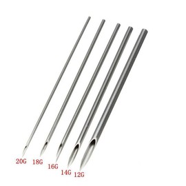 10PCS Silber Sicherheit Ohr Stahl Body Nase Lippe Nabel Piercing Nadel Pierce Werkzeug Tattoo Beauty Kit mit individuellen Paket mit