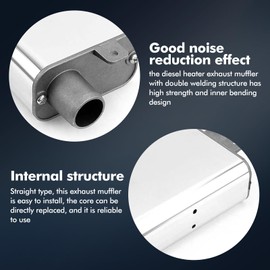 Auxiliary Heater Exhaust Silencer 24 mm Aluminium Alloy Straight Heating Silencer for Diesel Hea