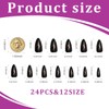 WUMZIRA Pack of 24 Red Black Nails Press On Almond