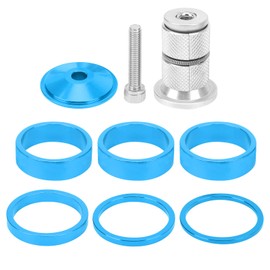 VGEBY 6pcs Bicycle Headset Spacer Bike Handlebar Stem Spacers Headset Stem Spacer Set for Road Mountain Bike(blue)