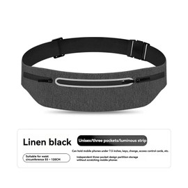 Sports Waist Pack with Three Compartments, Adjustable Belt for Running, Cycling, Gym, and Activities, Fits 7.5-inch Phones, Reflective Strips for Night