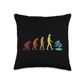 Bonsai Tree Plant Tools Care Kit Set Gifts Ideas Evolution Penjing Indoor Pots Bonsai Throw Pillow, 16x16, Multicolor