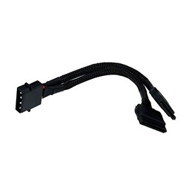 Phobya Strom/SATA Y-Kabel intern 4Pin Molex auf 2x SATA 15cm - Schwarz