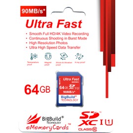 eMemoryCards 64GB/64GIG Ultra Fast 45MB/s Class 10 SDXC Memory Card For Panasonic Lumix DMC-GF3 Camera