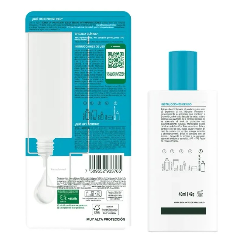 Protector Solar Facial Anti Imperfecciones Superuv Garnier