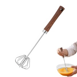 Semi Automatic Whisk, Whisks Stainless Steel for Kitchen,Mixing Stainless Steel Whisk,Mini Egg Beater Wire Hand Push Blender Mixer