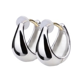 LOKUMI jkn-20 Earrings, Made in Japan, 18K Gold, K18 Post K18, Hypoallergenic Hoop, Hoop Earrings, Small, Women's, Simple, Catchless, One-Touch, Popular, Nickel-free, Gift, Present, Brass