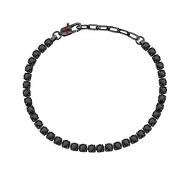 Sector No Limits TENNIS SANN42 Men's Bracelet Steel Crystals Enamel Black IP, 22 cm, Stainless Steel, Crystal