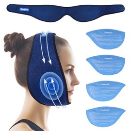 Comfpack Compresa De Hielo Para La Cabeza Después De La Cirugía De Muelas Del Juicio, 4 Compresas De Gel De Frío Y Calor Reutilizables Para La Hinchazón De La Cara, Atm, Mentón, Dolor Bucal, Dolor De