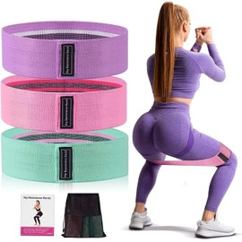 Bandas Elásticas Fitness 3 Bandas de Resistencia para Yoga, Entrenamiento de Fuerza, Pilates, Fisioterapia Estiramientos Bandas Antideslizantes de Ejercicios