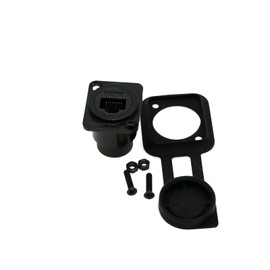 ZBLZGP RJ45 Panel Type Adapter D-Type Module Category 6 Network CAT6 Gigabit Butt Straight RJ45 Network Cable for Multimedia Signal Transmission (D-CAT6, Black)