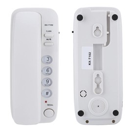 Tbest Telefono Convencional de Casa Extensión de Teléfono Fijo de Montaje en Pared Sin Identificador de Llamadas Teléfono de Casa para Hotel Familiar (Blanco)