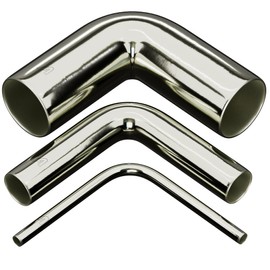 60mm (2 3/8 Inch) OD Stainless Steel 304 Pipe Fitting Long Radius 90 Degree Elbow Butt-Weld - 150mm (6 Inch) Long Legs