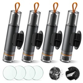 Pack of 4 Seat Belt Cutter, Emergency Hammer, 2-in-1 Car Glass Breaker with Belt Cutter, Emergency Hammer Car with Belt Cutter, Glass Breaker Car Essentials, Emergency Hammer for Car, Bus