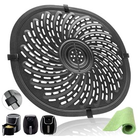 QLRGNE Air Fryer Crisper Plate for 7QT PowerXL Vortex/7QT Gowise/6.5QT Chefman Air Fryers, Nonstick Air Fryer Rack Grill Pan Plate Insert Grate Shelf Grid for 7QT PowerXL Air Fryers, Dishwasher Safe