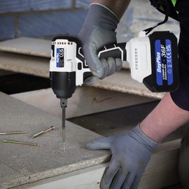 HSHa Cordless Impact Wrench Electric Impact Wrench, 1/2 Impact Gun w/Max Torque 310 ft lbs (420N.m), 21V Impact Driver Kit w/ 2 x 6.0A Li-ion Battery, 4 Pcs Impact Sockets and Charger