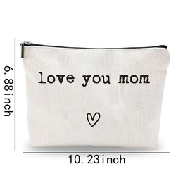 Love You Mom Makeup Bags for Women Mother Birthday Christmas Gifts for Mom Form Son Daughter Mom Travel Cosmetic Bag for Women Mama Makeup Organizer for Step Mom I Love You Gifts for Mommy Grandma