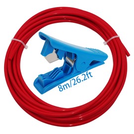 Feed Tube, CESFONJER Red PTFE Teflon Hose (8m, 2mm ID x 4mm OD) + Blue PTFE Hose Cutter for Creality Ender 3/Pro Ender 5 CR-10/10S 1.75 Filament 3D Printer