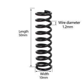 MACHSWON Compression Spring for Home, Machinery, Industrial, Screen Doors, Lawn Mowers, Spring Steel Compressed Spring 10mm OD 1.2mm Wire Size 50mm Free Length, 20pcs