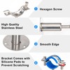 Kodilin 4PCS 304 Stainless Steel Wall Mount Ceiling Mount Pipe