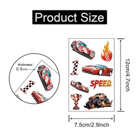 Racing Car Temporary Tattoos,12 Sheets Luminous Car Theme Fake Tattoo Stickers Waterproof Glow In The Dark Race Car Tattoos for Boys Girls Kids Party Supplies