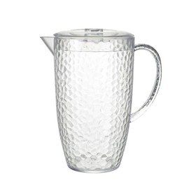 Bello Dimple Clear Plastic Reusable 2 Litre Picnic Water Jug Pitcher with Lid