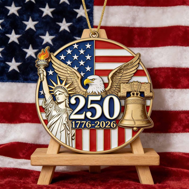 250 Years of America Semiquincentennial Ornament, 2D Acrylic 1776-2026 Patriotic