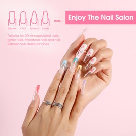 ROSALIND Soft Pink&Clear Poly Extension Gel for Nails, 2 PCS 30ml ClearPoly Nail Gel Light Pink Poly Builder for Nail Gel Acrylic Extension, Poly Nail Colors in Tube for Gel Nail Extension