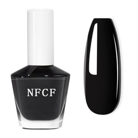 Black Nail Polish - Quick Dry Black Nail Varnish - High Glossy Shine Dark black Nail Varnish - Natural Base Classical Color Breathable Home DIY - Long Lasting No Need UV Air Dry