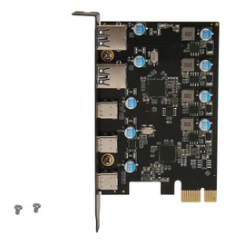 UP5300 5 Ports USB 3.1 PCIe Expansion Card 5Gbps Fast Transmission Desktop PC Expansion Card for Windows 7 8 10 for OS X