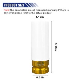 1/2" Drive 19 mm Lug Nut Impact Socket, Non-Marring Deep Lug Nut Socket, Thin Wall Wheel Rim Protector Sleeved Socket (19mm/0.7inch)