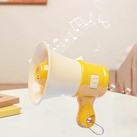 LOVIVER Megaphone Small Bull Bullhorn Keychain Music Record Amplifier Portable with Chain Voice Speaker for Adults 3, 4, 5, 7, 8 Year Old, yellow