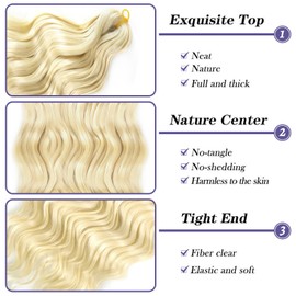 Datanala Ocean Wave Crochet Hair 30 inch Deep Wave Curly Crochet Hair 1pack Deep Curly Braiding Hair Extensions Long Braids Deep wave Synthetic hair for Black Women (30inch, 613)