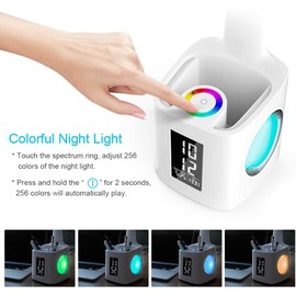 Led Desk Lamp Wanjiaone Desktop Lamp with USB Charging Port&Alarm Clock&Calendar&Pen Holder&Color Night Light, Girl Study Lamps for kids , Eye Caring Table Lamp,10W White