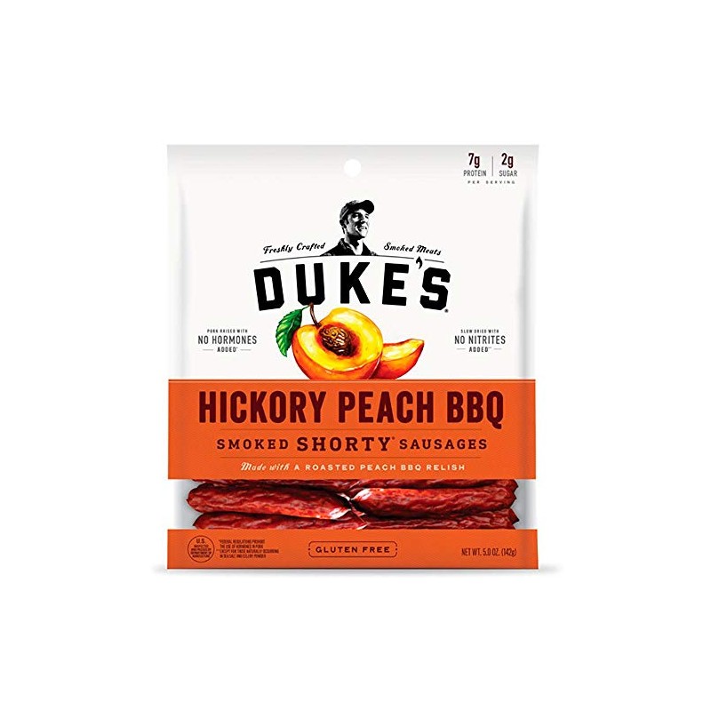 Duke's Pork Hickory Peach BBQ Smoked Shorty Sausages, 7g Protein